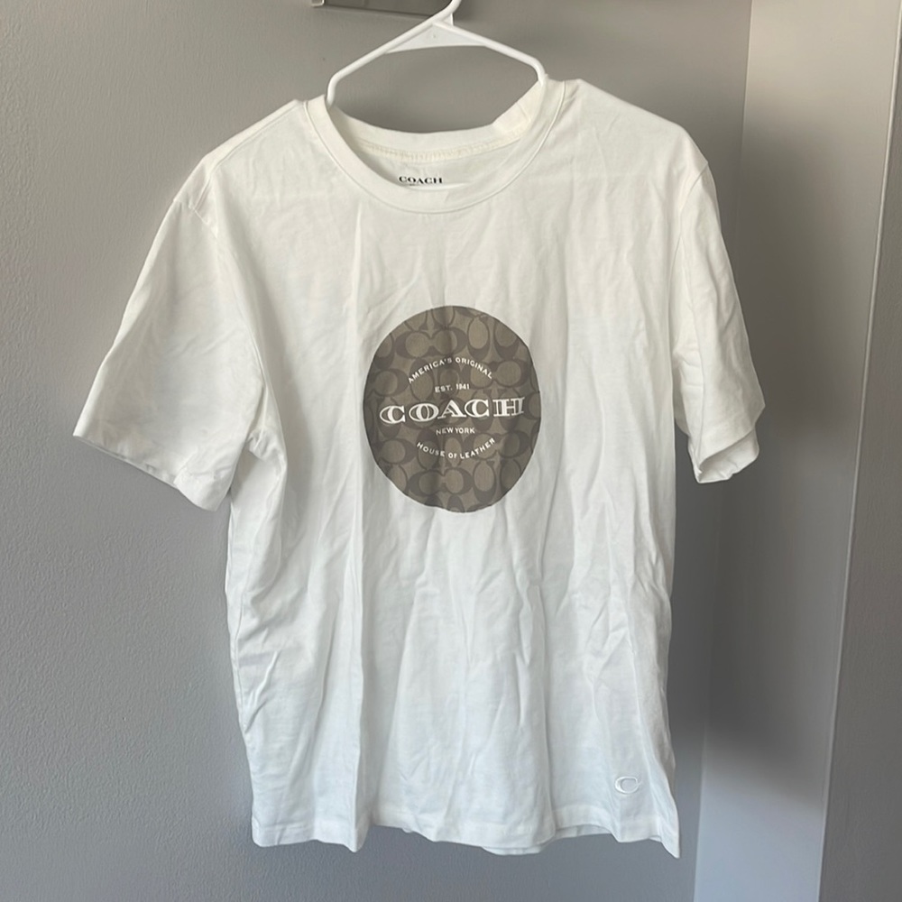 Coach Unisex Logo Short Sleeve T-shirt Color White Size L 170